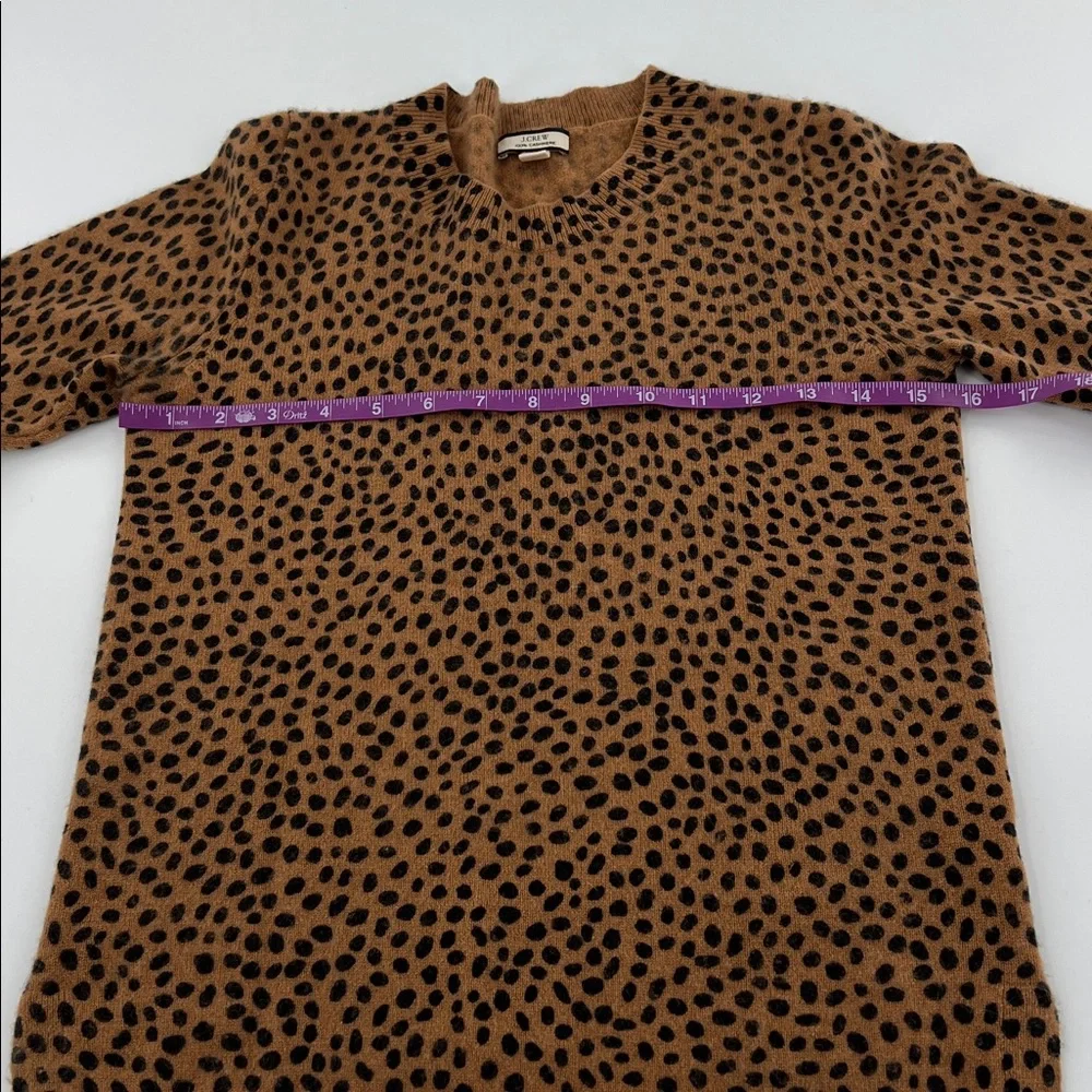 J. Crew Cashmere crewneck sweater in leopard dot fun‎ eclectic statement XS